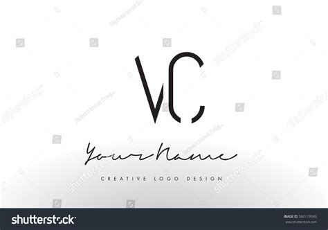 Vc Letters Logo Design Slim Simple Vector De Stock Libre De Regalías