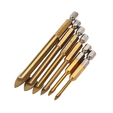 Pcsset Quality Drill Bits Carbide Alloy Titanium Plated Triangle Glass