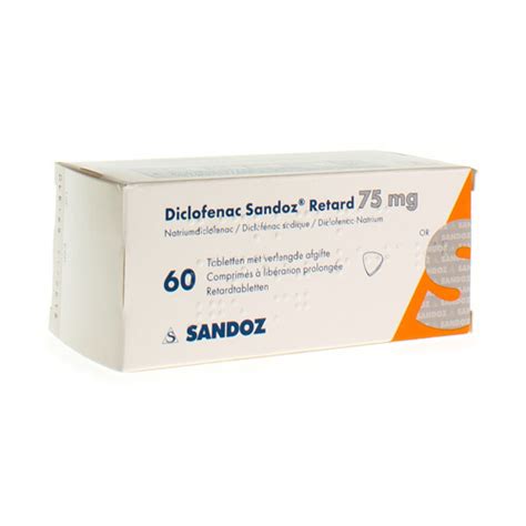 DICLOFENAC RETARD SANDOZ TABL 60 X 75 MG Apotheek Bakelants