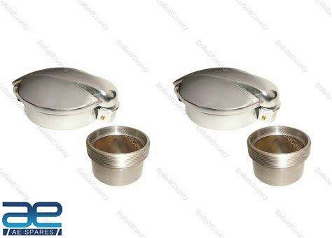 2 Pcs Monza Alloy Gas Tank Fuel Flip Cap With Filler Neck Cafe Racer 2