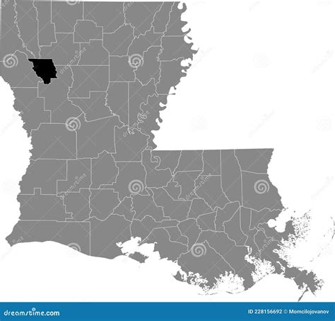 Location Map Of The Red River Parish Of Louisiana Usa Stock Vector