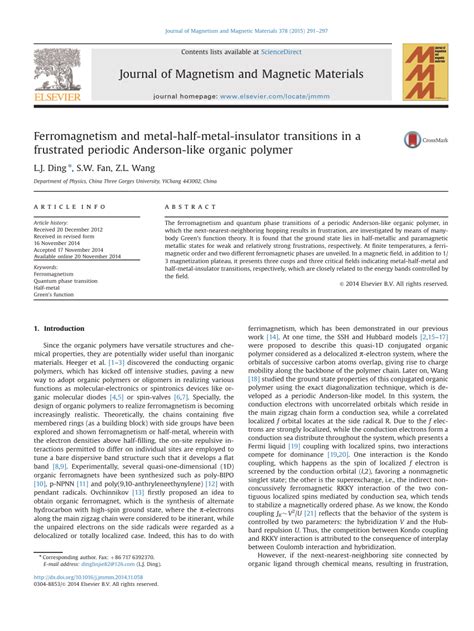 Pdf Ferromagnetism And Metal Half Metal Insulator Transitions In A