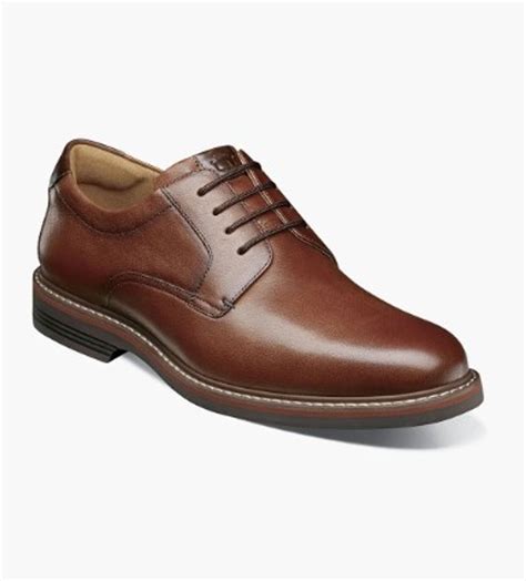 Florsheim Norwalk Plain Toe Oxford Cognac Milled Leather Sherman