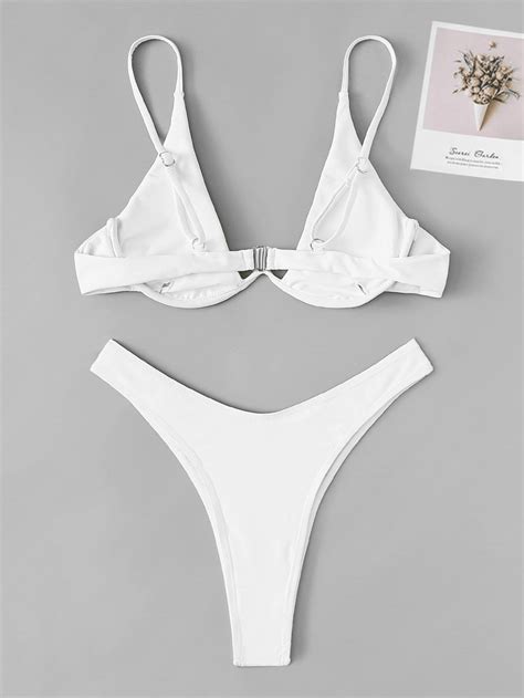 Underwire High Leg Bikini Set SHEIN UK