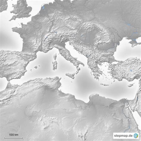 StepMap Mittelmeer blanco Landkarte für Deutschland