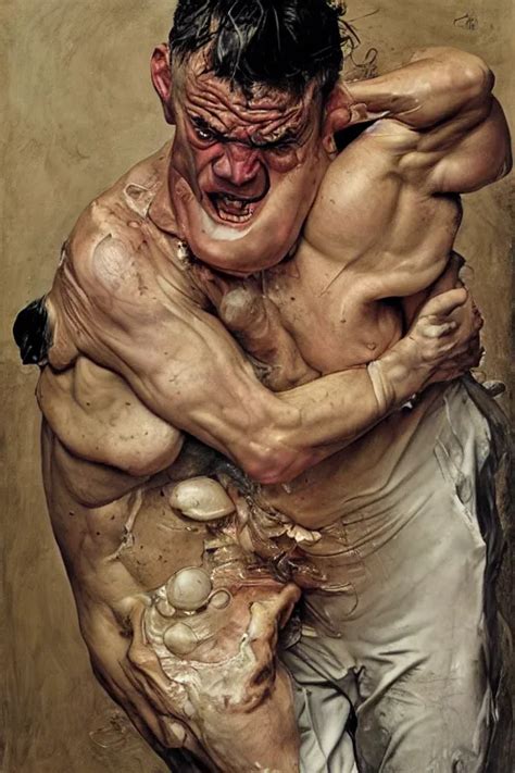 Portrait Of A Man Enraged Part By Jenny Saville Part Stable