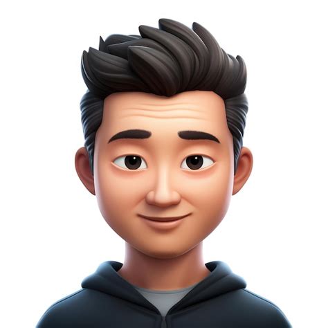 Memoji chico asiático guapo hombre chino en un fondo blanco Emoji