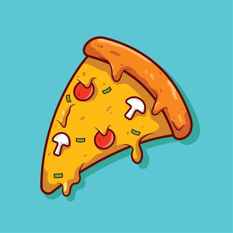 A Piece Of Pizza Fast Food Illustration Style 9827636 Vector Art At