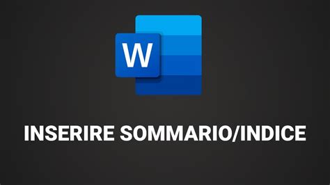 Come Inserire Sommario Word Con Collegamenti Indice Della Tesi