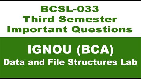 Ignou Bca Bcsl 033 Previous Year Question Paper Data And File