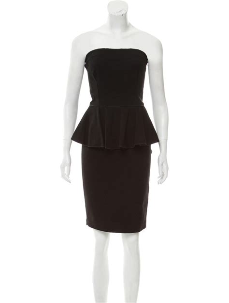 Black Stella Mccartney Strapless Mini Dress With Peplum At Waist And