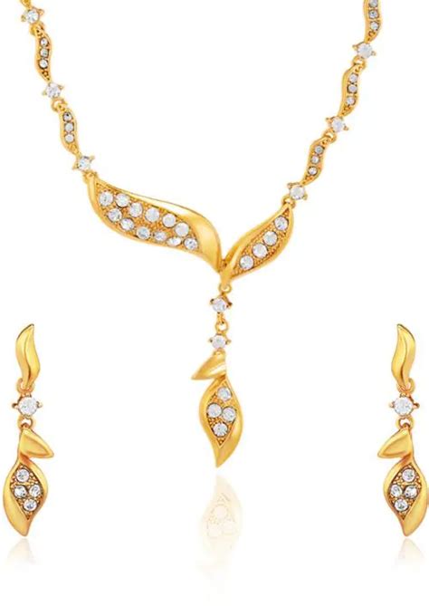 Buy Mahi Women Gold Plated Brass Alloy Jewellery Set White Online At