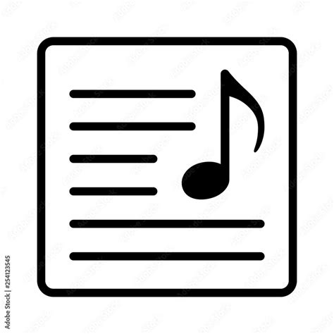 Song lyrics or music sheet line art vector icon for music apps and ...