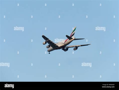 Airliner Airbus A380 landing Stock Photo - Alamy