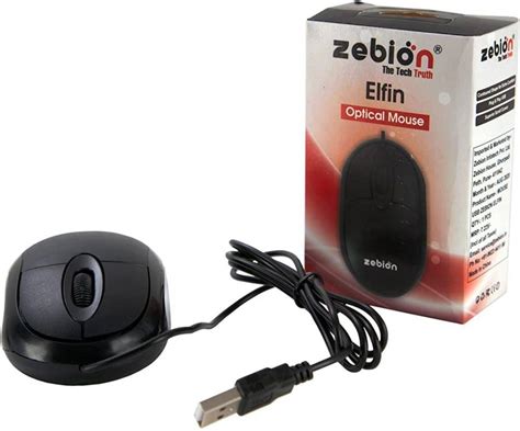 Zebion Elfin Usb Wired Optical Mouse Zebion