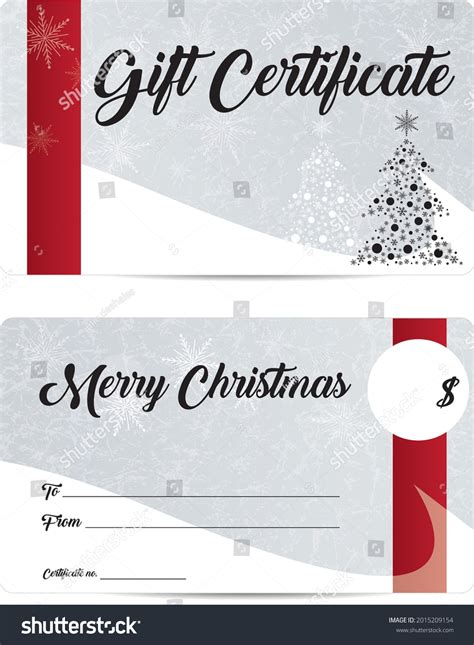 Red Gift Certificate Christmas Design Vector Stock Vector (Royalty Free ...