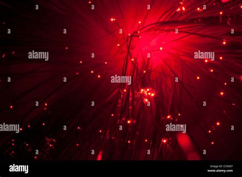 Optical Fibers Of Fiber Optic Cable Internet Technologyred Color