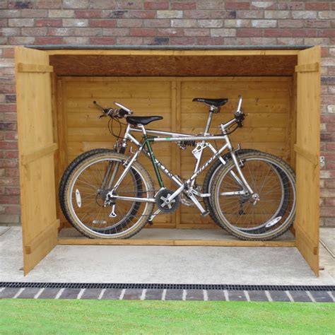 Pent Wooden Garden Bike Storage Shed (6ft x 2ft) - Cannock Gates