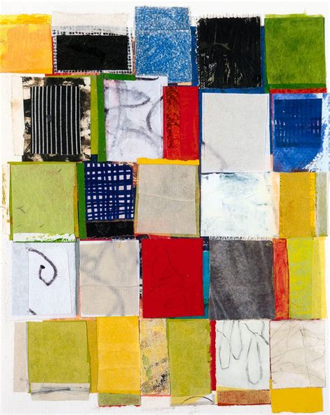 Grid And Painted Paper Collage Artwork In Connecticut Nancy Egol Nikkal