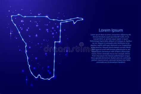 Map Namibia From The Contours Network Blue Luminous Space Stars Stock