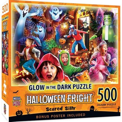 Masterpieces 500 Piece Glow In The Dark Halloween Puzzle - Scared Silly : Target