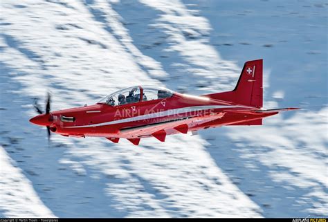 A Switzerland Air Force Pilatus Pc At Axalp Ebenfluh Range