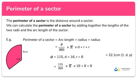 Perimeter Of A Sector - GCSE Maths - Steps, Examples & Worksheet