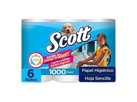 Comprar Papel Higiénico Scott 1000 Hojas Hoja Sencilla 6 Rollo