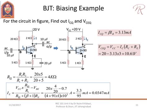 Rec101 Unit Ii Part 2 Bjt Biasing And Re Model