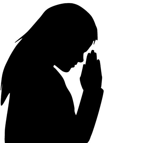 Woman Praying Silhouette Clipart