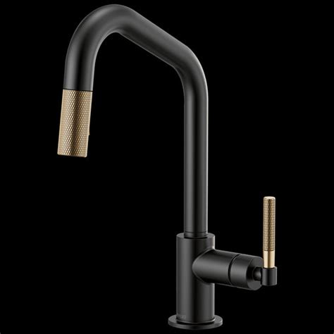 Brizo Litze Pull Down Faucet With Angled Spout And Knurled Handle Plumbtile