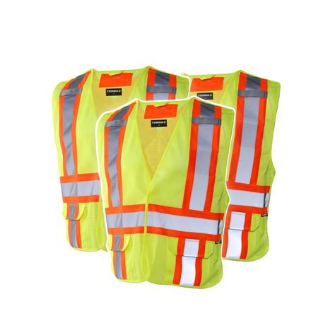 Terra High Visibility Point Tear Away Reflective Safety Vest Sz S M