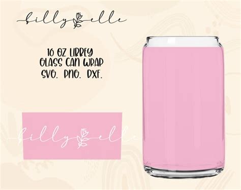 16oz Libbey Glass Can Full Wrap Digital Download Svg Files Etsy