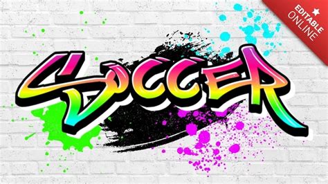 Soccer Efecto Graffiti En Spray Modificable Generador De Efectos De