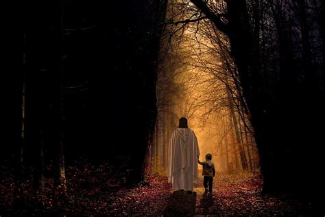 HD wallpaper: jesus, christ, journey, forest, child, lead, path, road, helping | Wallpaper Flare