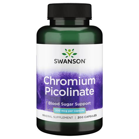 Swanson Mineral Supplement Chromium Picolinate 200 Mcg Capsule 200ct