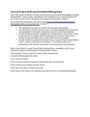 Course Project Draft And Annotated Bibliography Template Course Hero