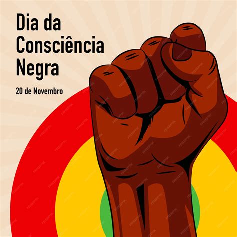 흑인 인식의 날 Dia Da Consciencia Negra 혁명 손의 벡터 일러스트 레이 션 목소리 높이는 프리미엄 벡터