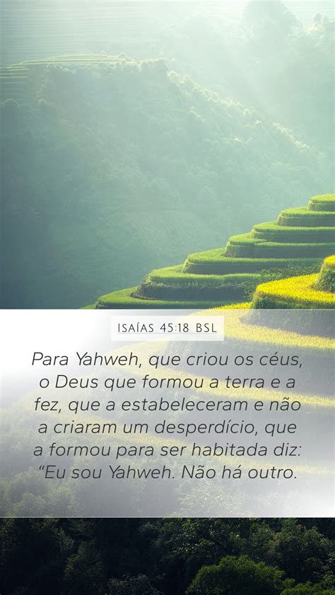 Isaías 45 18 BSL Mobile Phone Wallpaper Para Yahweh que criou os