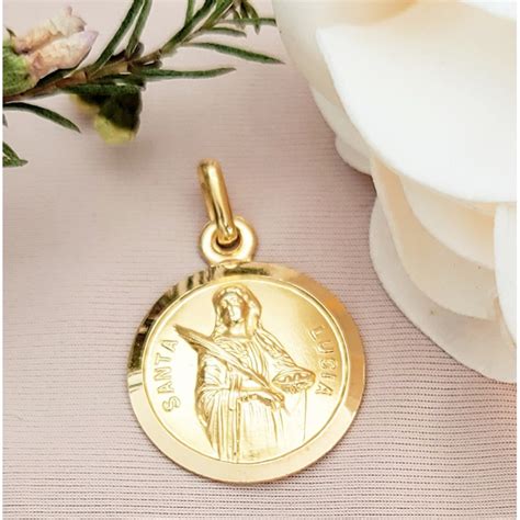 MEDALLA ORO 18 KT SANTA LUCIA Joyerias Vergara