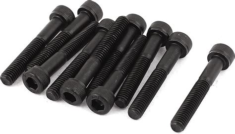 Uxcell M6x40mm 129 Alloy Steel Screw Cap Point Hex Socket Screws Bolts 10pcs