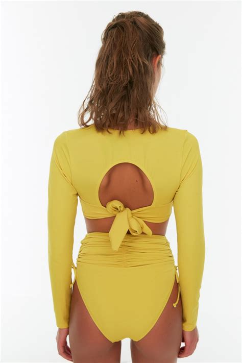 TRENDYOLMİLLA Yeşil Uzun Kollu Bikini Üstü TBESS BU Fiyatı Yorumları Trendyolmilla