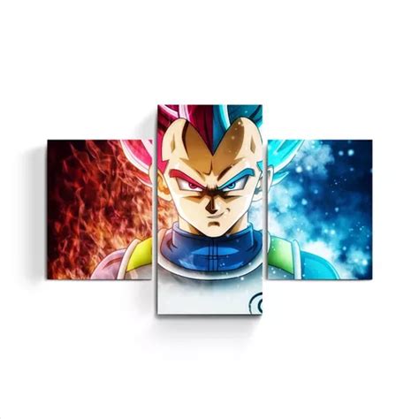 Cuadro Triptico Broly Goku Vegeta Dragon Ball Super Saiyajin Mebuscar