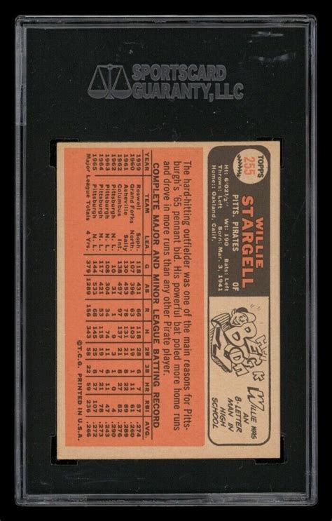 1966 Topps Set Break 255 Willie Stargell SGC 6 EX NM EBay