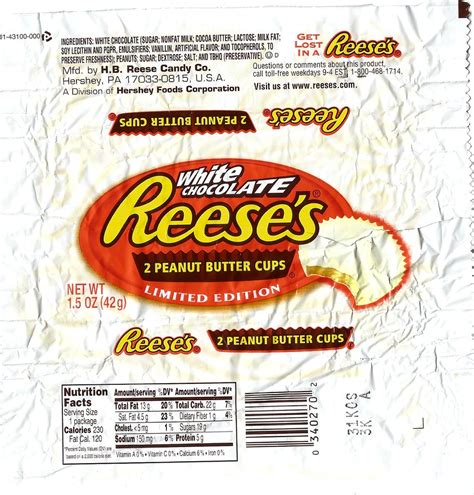 Reeses White Chocolate Peanut Butter Cups Wrapper Limit Flickr