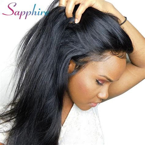 Sapphire Malaysian Straight 360 Lace Frontal Wig Remy Lace Front Human