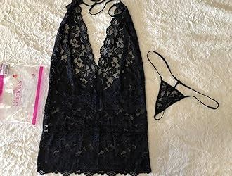 Gladiolus Lingerie For Women Lace Teddy Sexy Deep V Halter Open Back Bodysuit Babydoll S Xxl At