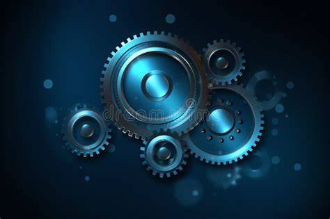 Gears Icon Special Blue Banner Background Generative AI Stock