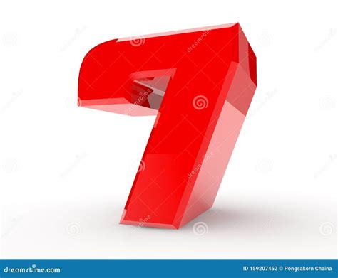 D Red Number Isolated On White Background D Rendering Stock