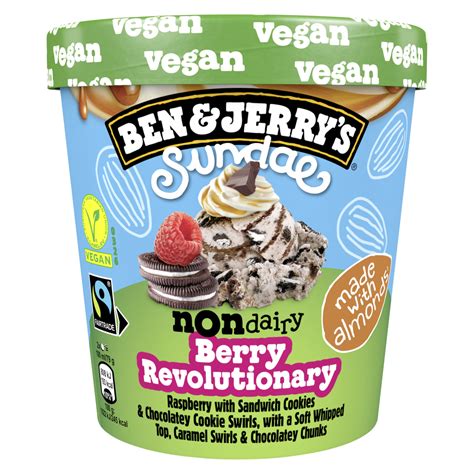 Ben Jerry S Sundae Pot De Cr Me Glac E V Gan Framboise Chocolat